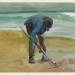 A Man Digging on the Shore